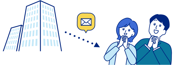 企業と直接連絡が取れるイメージイラスト